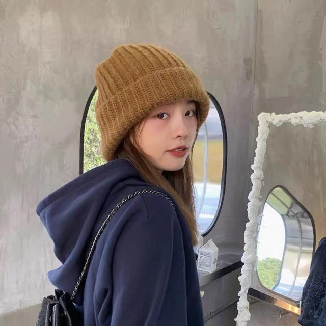 봉제인형 두껍게 하다 턱받이 캡 남자와 여자 가을과 겨울에 남자 탄탄 남녀공용 니트 숏 비니 니트비니 여자감 여성용 울 니트 양털 단추 비니 주방 홀 위생모 카페모자 베레모