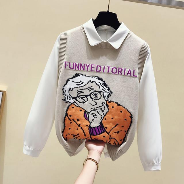 위파인더 초봄 봄가을 여자 조끼 여자 겉 니트 조끼 조끼 여자 겨울