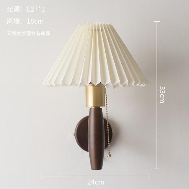 레트로 복고풍 플리츠 벽등 월램프 벽조명 무드등 빈티지램프 카페 우드 조명, 플리츠벽등-3색 빛
