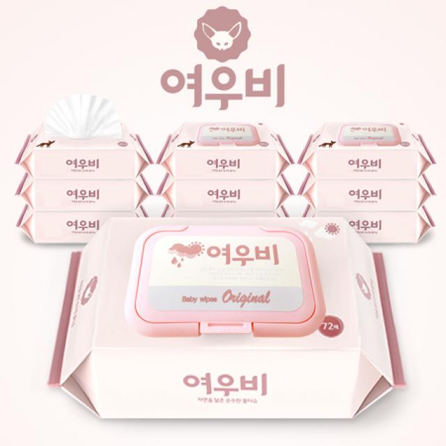 [멸치쇼핑]여우비 오리지널 물티슈 캡형 72매