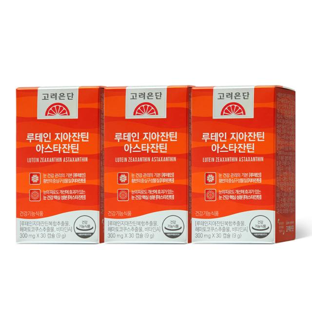 고려은단 루테인 지아잔틴 아스타잔틴 300mg x 30캡슐 (30일분), 3개