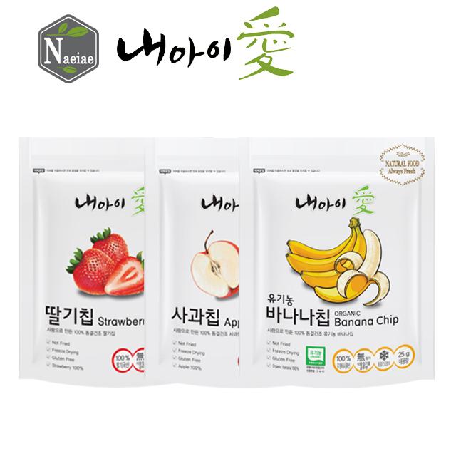 내아이애 동결건조 과일칩 셋트 할인전(추가증정 이벤트), 동결건조 과일칩 3종 셋트3(딸기/사과/바나나), 1개