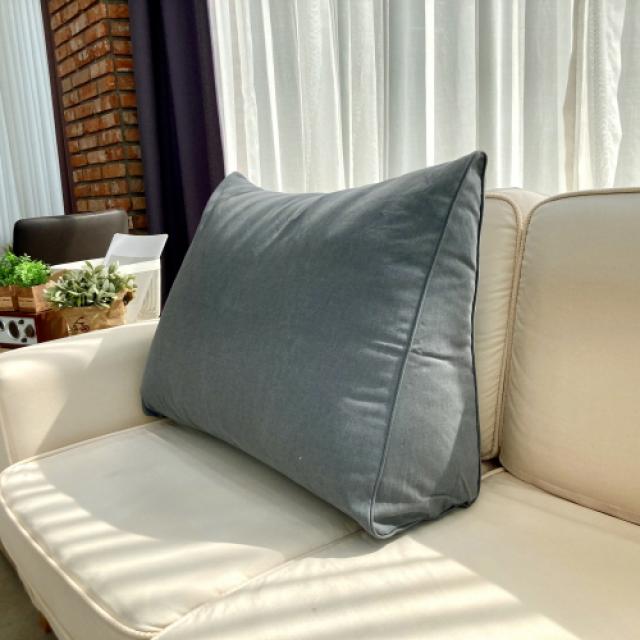 호옴 순면 대형 삼각 침대등쿠션 세모베개 집순이배게 등받이 헤드, 모던 그레이