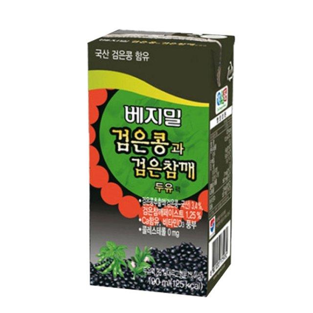 베지밀 검은콩과 검은참깨 두유, 190ml, 72개