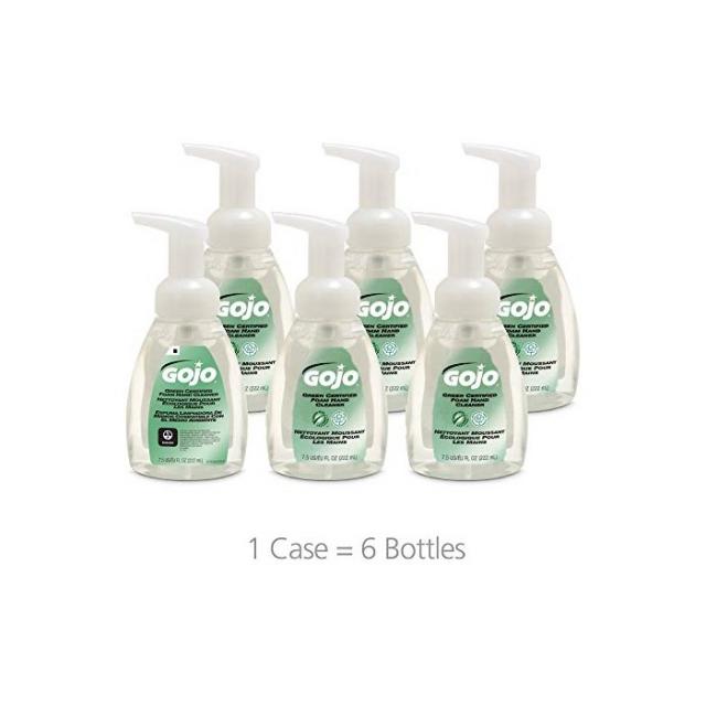 GOJO Green Certified Foam Hand Cleaner EcoLogo Certified 7.5 fl oz Foaming Soap Pump Bottles Pack, 7.5 oz., One Color