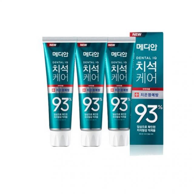 호호몰 메디안 그린 치석케어 치은염예방치약3개 (구취 화이트 치석잇몸), 1set