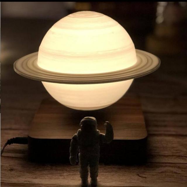 공예품 자기부상 달 스탠드 블랙테크놀로지 새로운선물 결혼선물 행성 발광 셀프회전 야간등, T10-뉴타입 토성 17cm업그레이드형 삼색광