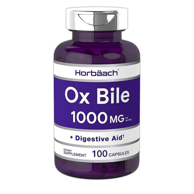 Horbach Horbaach Ox Bile 호바흐 옥스 바일 담즙 소화효소 보조제 1000mg 100캡슐, 1, 1개