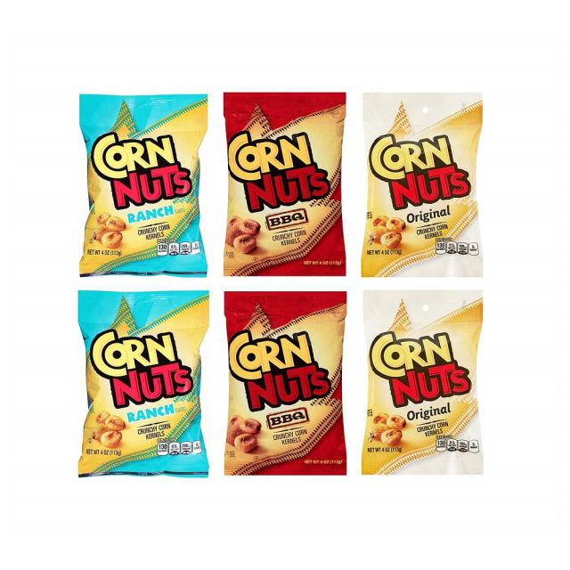 Corn Nuts Classic Flavors BBQ and Ranch 콘넛츠 클래식 와 랜치 맛 4Oz 6개입, 1개