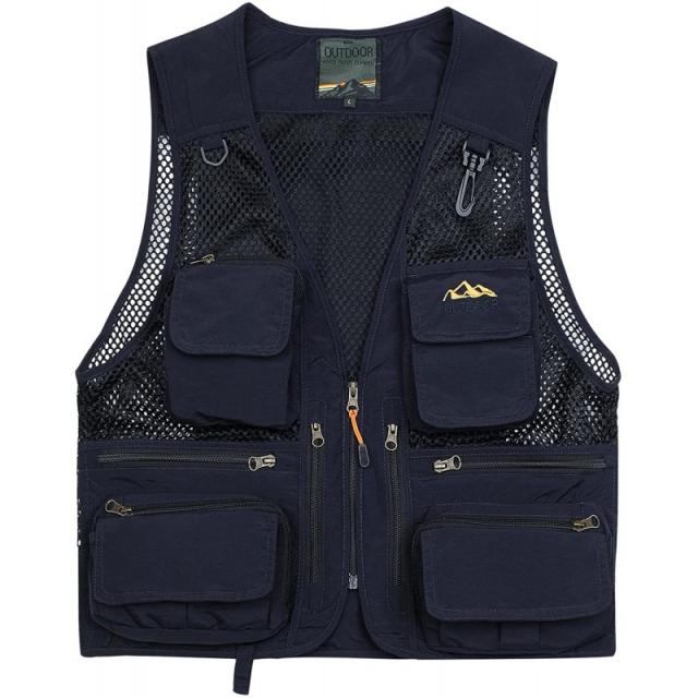 (히라로키) Hilarocky 남성 카메라맨 베스트 피싱 베스트 메쉬 다기능 세련된 베스트 통기성 야외 XL