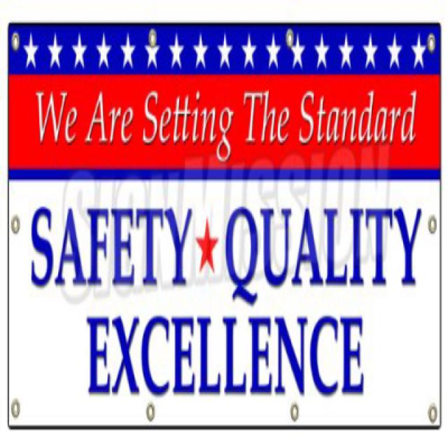 36”x96” SETTING THE STANDARD SAFETY QUALITY EXCELLENCE BANNER SIGN workplace 36 ”x96”표준 안전 품질 우수성 설정, nullSET