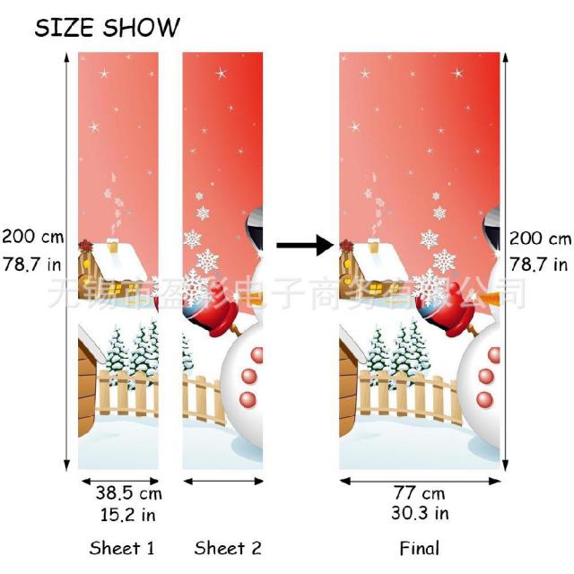 거실포인트벽지 성탄 타입 3D 에코 DIY 팬시 도어 스티커 방수 가능 제거 PVC 장식 억지로 갖다 2083968132, DP-1895-DS-1-0 주파수대, 38.5*200cm*2