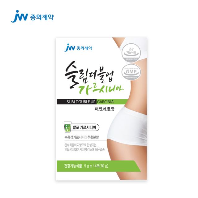 JW중외제약 2주분 슬림더블업발포가르시니아 파인애플맛 다이어트음료 체지방감소, 70g, 14포, 5g