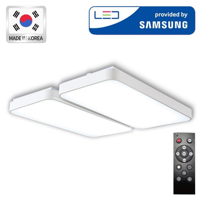 비추다 국내제작 리모컨 거실4등 120W 시스템 LED 전등 삼성칩, 화이트