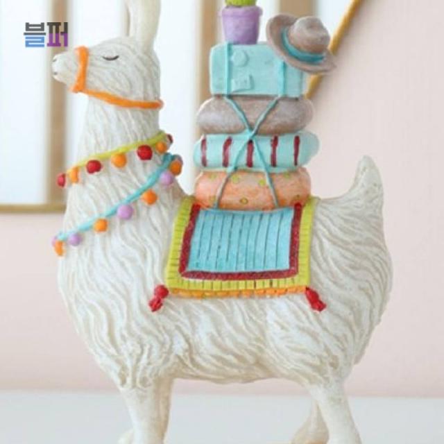 홈데코 인테리어 소품 장식 짐꾼 라마 인테리어소품 집꾸미기 선반장식 인테리어효과, 1개