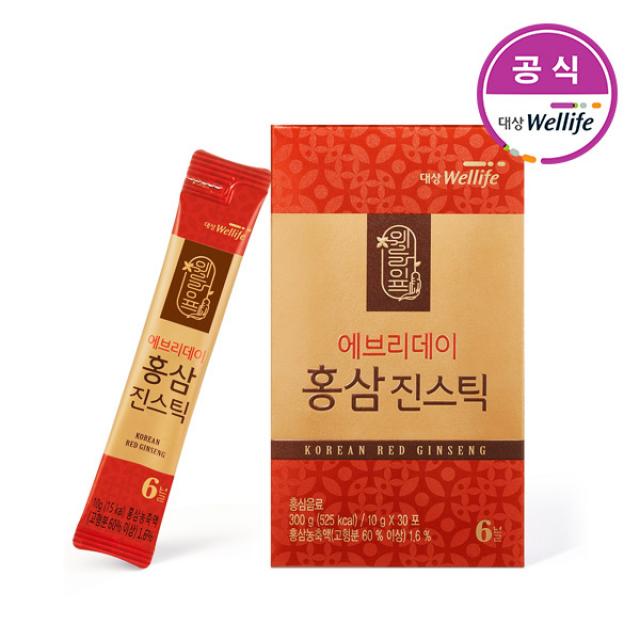 대상웰라이프 에브리데이 홍삼진스틱 10g*30포 2박스, 단품