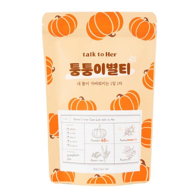 톡투허 퉁퉁이별티 임산부 호박차 루이보스 현미차, 45g, 1팩