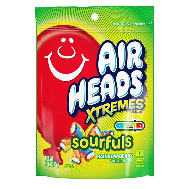 Airheads Xtremes Sourfuls Rainbow Berry Candy 익스트림 사워풀 캔디 255g 입덧 오트밀 페인트 눈깔 금연 임산부간식 사탕, 1set