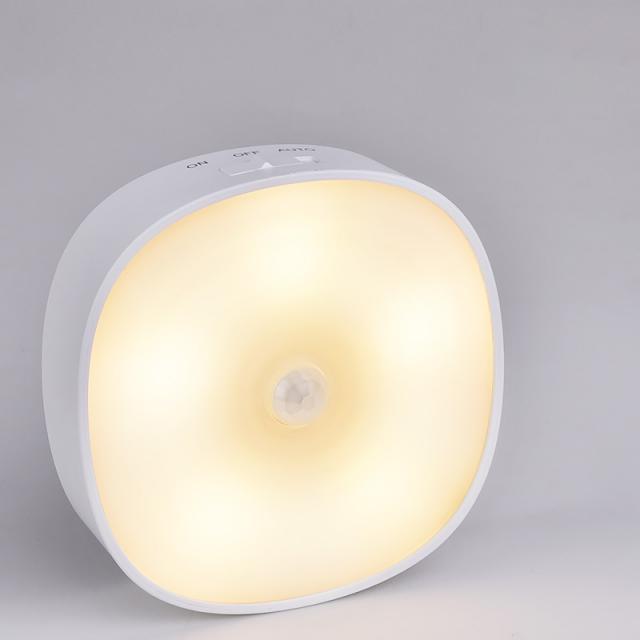 우박 야간등 usb 충전 가능 스마트 감지 침실 침상머리 계단 복도 디어 미니 휴대용 벽등 인체감지 비상등, 눈산화이트 유에스비 충전 인체 감응
