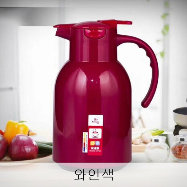 뉴타임즈16 새로운 가정용 야외여행 대용량 손잡이 1.5l 보온보온병 유리의 속병 XT11 A25, 와인색