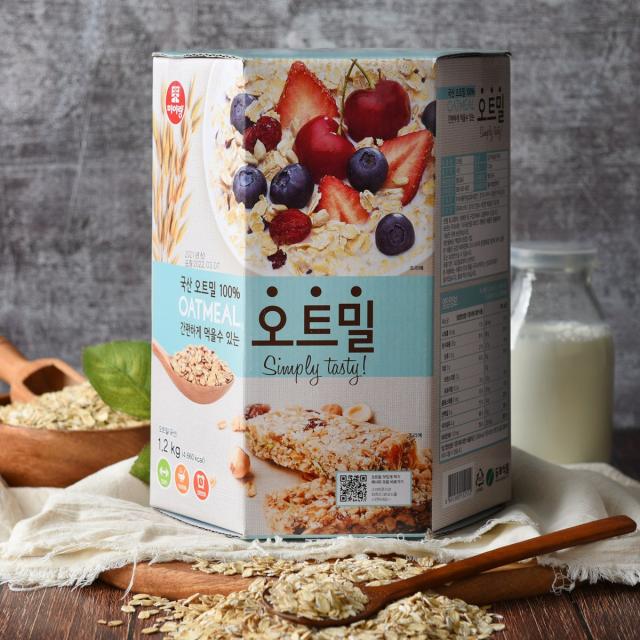 [두보식품] 국산 오트밀 1.2kg / 코스트코 오트밀 / 국산 / 두보식품 / 미이랑, 1개