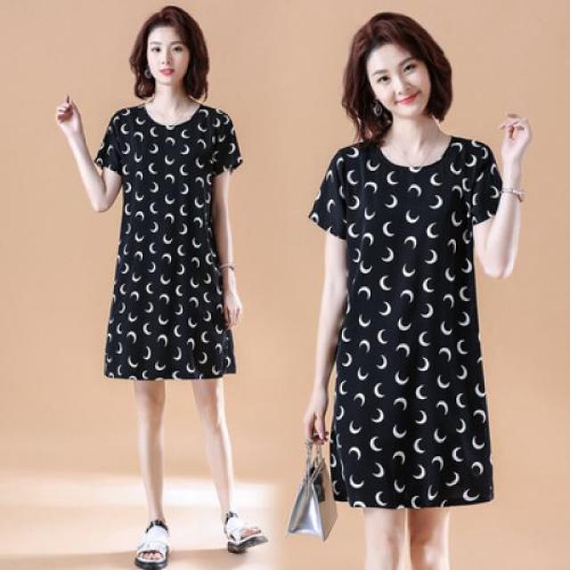 오늘만 국내배송 온더문 반팔 미디원피스 라운드원피스 반팔원피스