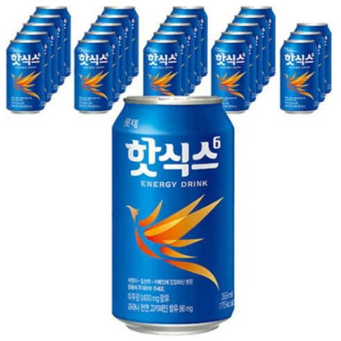 핫식스 롯데칠성음료 에너지음료, 355ml, 24개