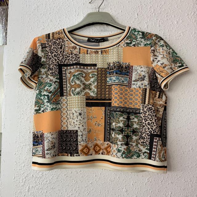 고상한 자태가 아름다운 경치를 감상하다 산호 반팔 티셔츠 여성 여름 프린트 와이드 루즈핏 빅사이즈 85046