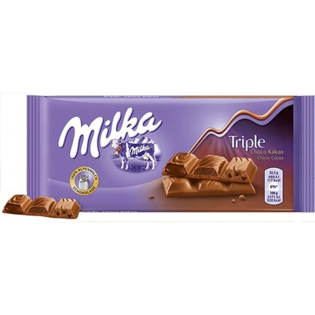 Milka Triple Choco Cocoa Chocolate Bar Candy Original German Chocolate 100g3.52oz, 상세 설명 참조0