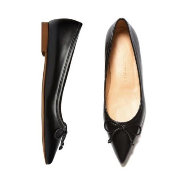 [텐바이텐] Classic ribbon flat shoes Black_1cm (소가죽)