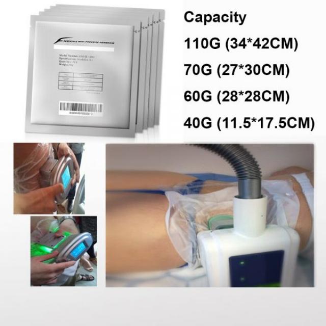 10 5PCS 110 70 60 40G 부동액 멤브레인 냉동 지방 패드 Cryolipolysis 슬리밍 Lipo 기계 미용 건강 관리 도매