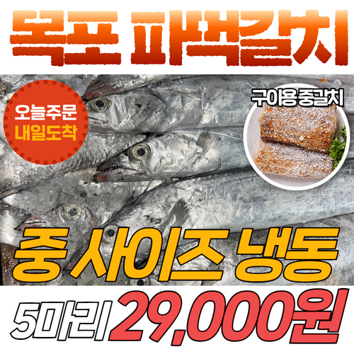 국내산 목포 손질 파먹갈치 중사이즈 냉동 손질 5마리 (손질 전 1.7kg 내외) 국내산 갈치 제철생선