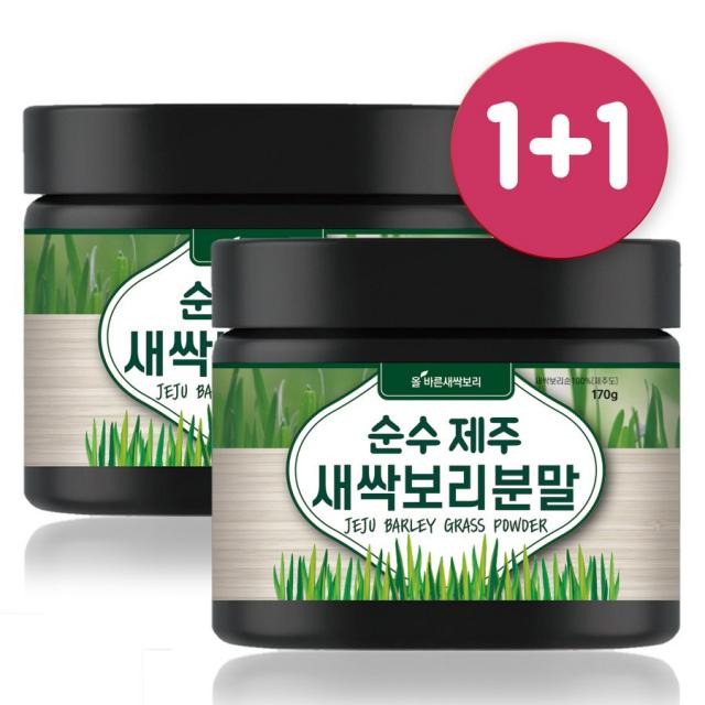 순수 제주 새싹보리 분말 1+1 친환경 무농약 올바른 가루 보리어린잎 국산 제주산 2개 170g