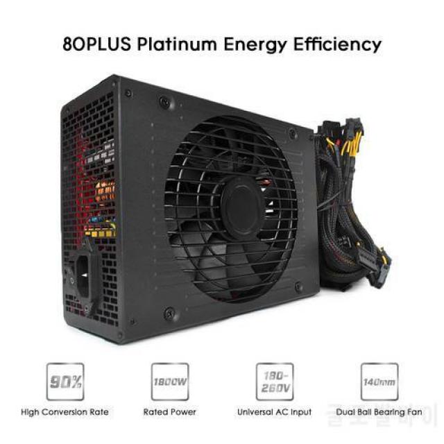 1800W 스위칭 전원 공급 장치 Ethereum S9 용 90 % 고효율 S7 L3 Rig 광업 ?, 상세내용참조