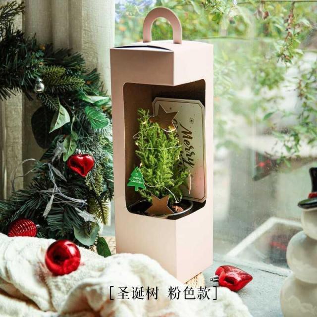 범범스토어 참나무 심플 무드 소형 진열 장식품 경마 그레이, 크리스마스트리 -핑크