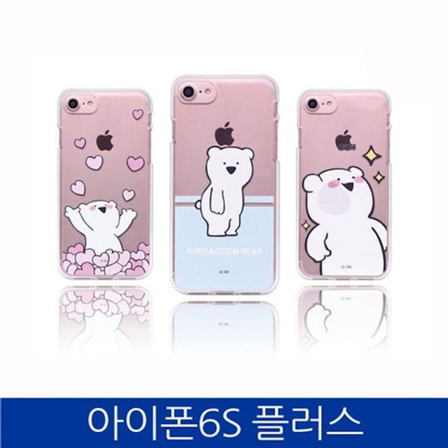 아이폰6S플러스. 오버액션 곰 투명젤리 폰케이스 iPhone6S, 1개, 하트만발