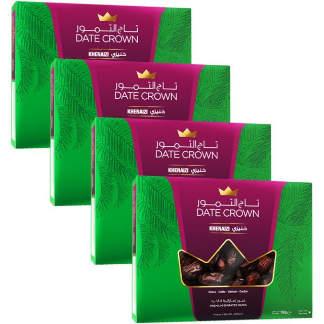 DATECROWN KHENAIZI 대추야자 데이트크라운 케네지 1KG UAE, 1KG 4개