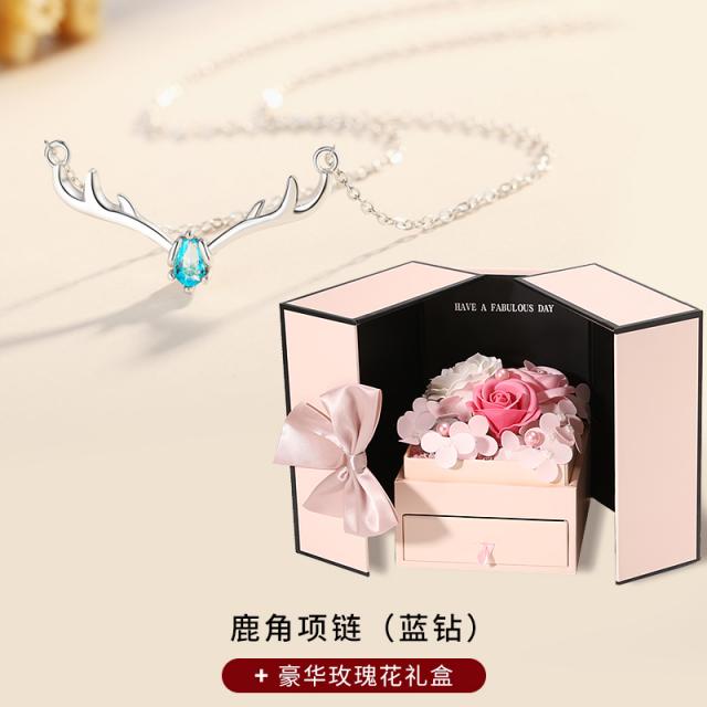 숲 쇄골 도중에 네가 있었다 92 5 사슴 뿔목걸이 여성 심플 펜던트 2043788553
