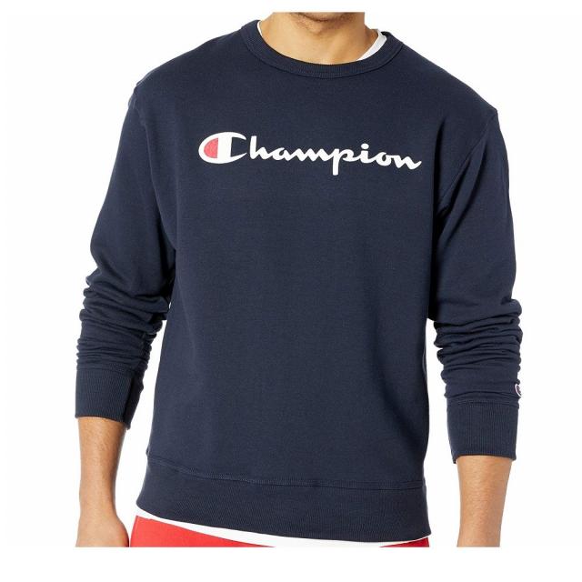 챔피언 Champion 남성 프린트 로고 파워블랜드 플리스 긴팔 맨투맨 티셔츠 Men's Graphic Powerblend Fleece Crew (S - XL)