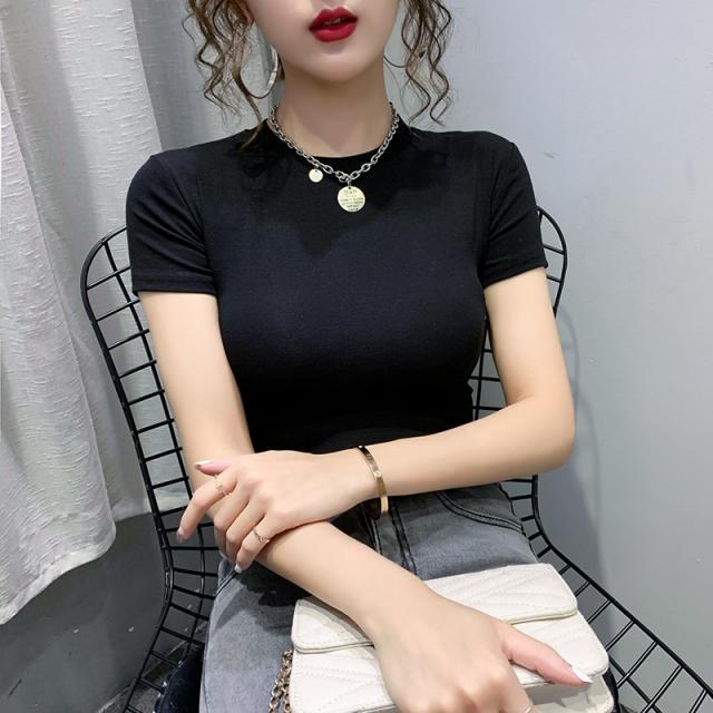 상의 트렌드 순면 코튼 반팔 티셔츠 여름철 인싸템 유행 솔리드 무지 커다랗다 스키니핏 3616546551, 블랙 2XL