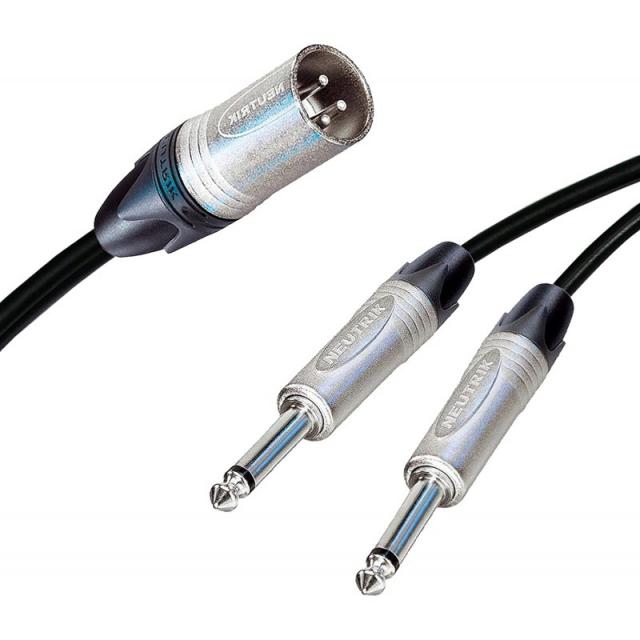 Neutrik Male XLR 2 개의 듀얼 모노 잭 케이블 스플리터로 합산 리드 3m 플러스 (2m 검은 색), 단일상품, 단일상품