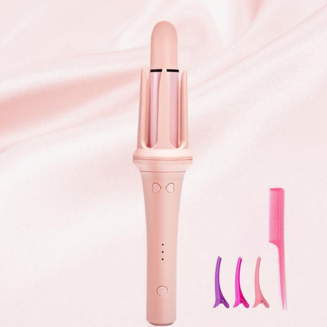 CacoLife 음이온 항온 자동 고데기 온도조절 화상 방지 조작하기 쉽다, 핑크색