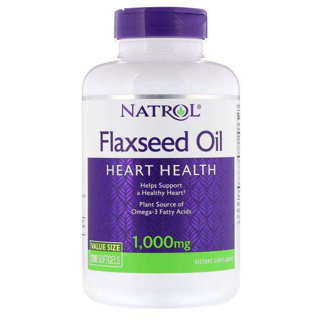 Natrol 나트롤 플랙시드 아마씨유 오일 심장 1000mg 200정 Flaxseed Oil Heart Health 1000 mg, 1개