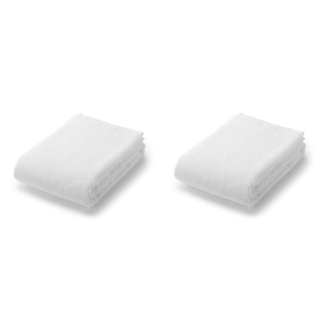 무인양품 MUJI 면 파일 그 다음이 있는 스몰 바스 타월 - 기본타입 2개, JJAA8A2S, 2개, 오프화이트