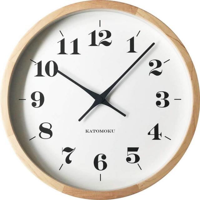 KATOMOKU muku round wall clock 12 H. 메이플 SKP 전파 시계 연속 초침 무브먼트 km-98NRCS φ306mm, 단일상품