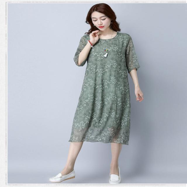 [jupiter]여성 쉬폰원피스 마담 꽃무늬 루즈핏 k18