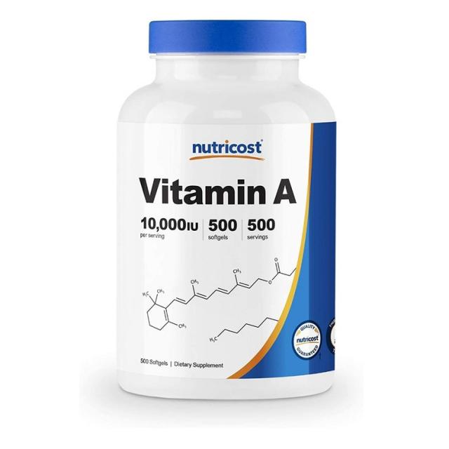 Nutricost 뉴트리코스트 비타민A 3 000mcg 500캡슐 야맹증 영양제, 1mg, 1개