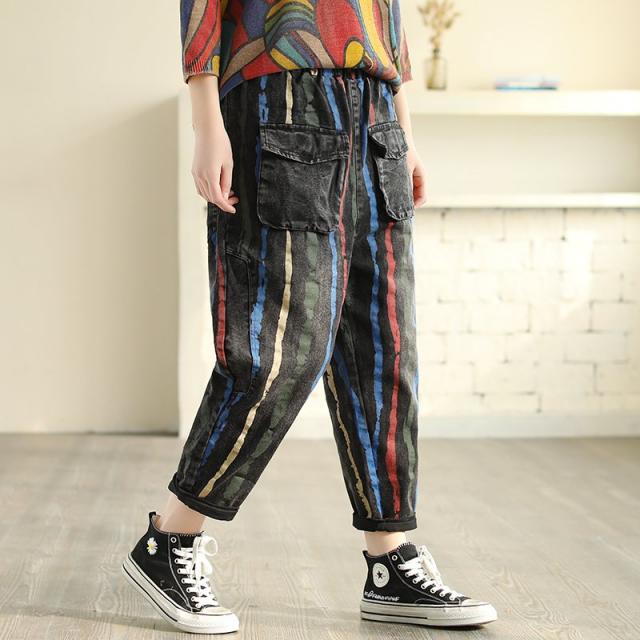 옐라샵 WAWAMOM(특허브랜드) 여성 배기팬츠 빅사이즈 똥싼바지 밴딩바지 BFS42Y