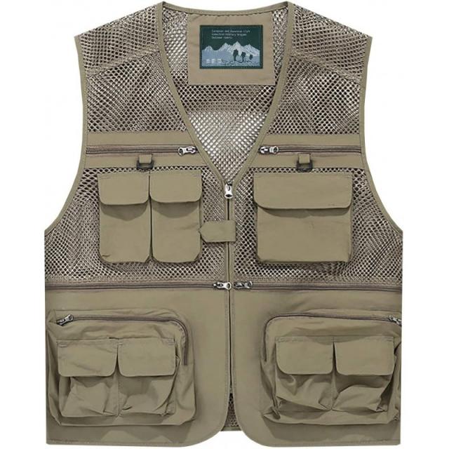 M 's Life (엠즈 라이프) 야외 메쉬 베스트 피싱 카메라맨 베스트 통기성 빠른 건조 다기능 자켓 (카키
