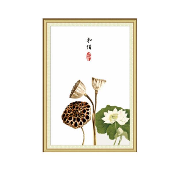 뉴타임즈7/ 플라워 자수 거실 DIY 십자수 수묵 풍경 화평상서식당 삼련화 신상품 자수 D5-36 A31, 02 50*70cm 견사